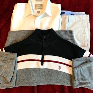 US Polo Assn. Gray & Black Quarter Zip - Size: L